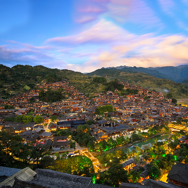 贵州旅游贵阳黔南6天5晚住西江特色客栈黄果树大瀑布荔波小七孔西江