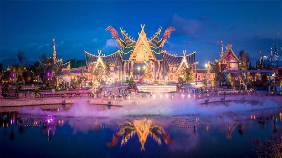 昆明古滇度假酒店1晚标准套房双人早餐欢乐世界双人门票1张萌宠乐园