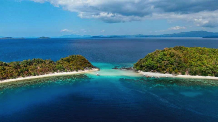 菲律宾巴拉望岛普林塞萨港巴顿港跳岛一日游独特沙洲海底世界日落美景