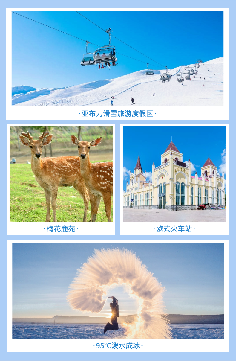 【精品团】哈尔滨 亚布力 雪乡 漠河北极村8天7晚跟团游(升级雪乡特色