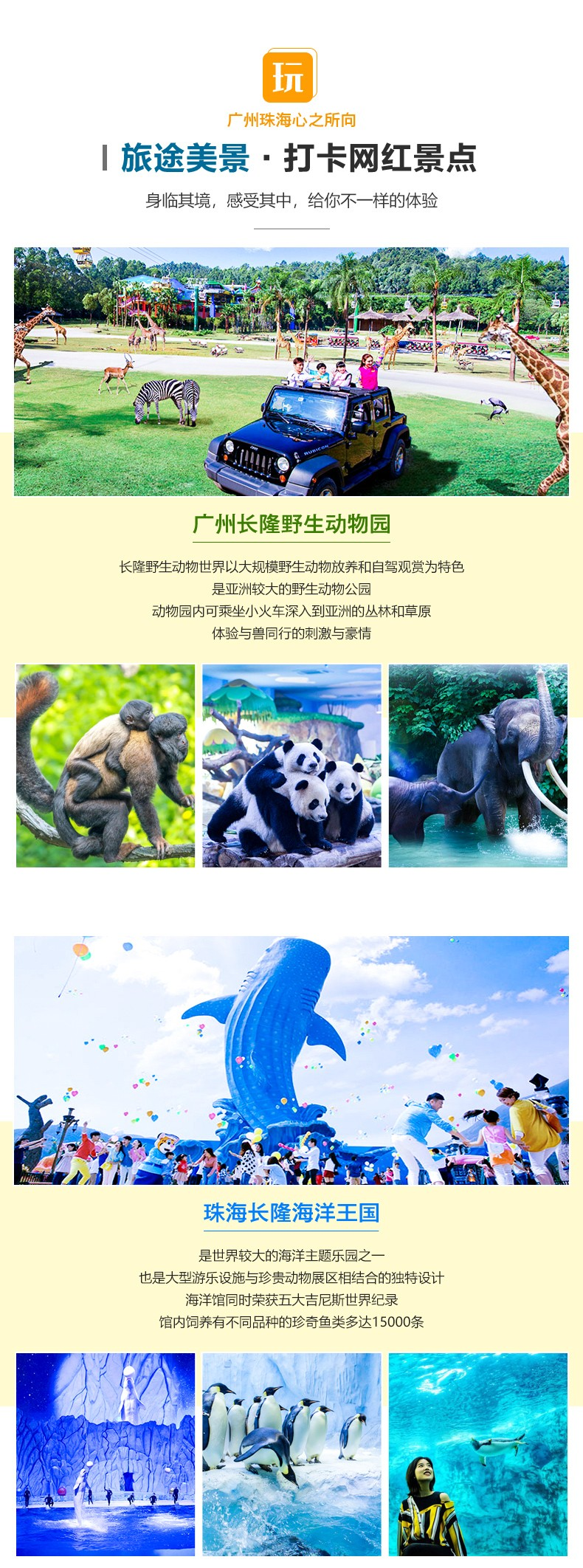 广州长隆野生动物世界 珠海长隆海洋王国畅游双长隆4日游