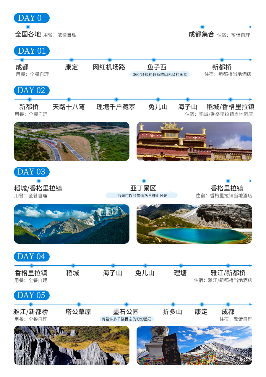 成都出发·稻城亚丁 鱼子西5日游(6人团 新都桥 理塘千户藏寨 天路