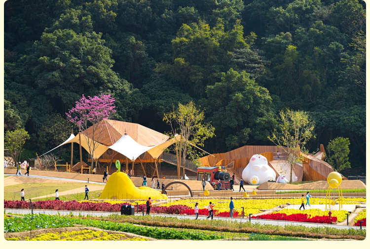 广州从化天人山水大地艺术园2天1晚露营帐篷木屋房车营地艺术农田景观