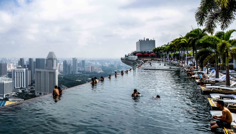 新加坡滨海湾金沙酒店金沙无边泳池游泳3小时含空中花园确保无边泳池