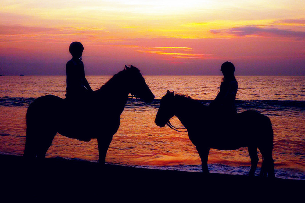 普吉岛国际马术俱乐部浪漫海边骑马市区接送浪漫沙滩骑马夕阳下骑马