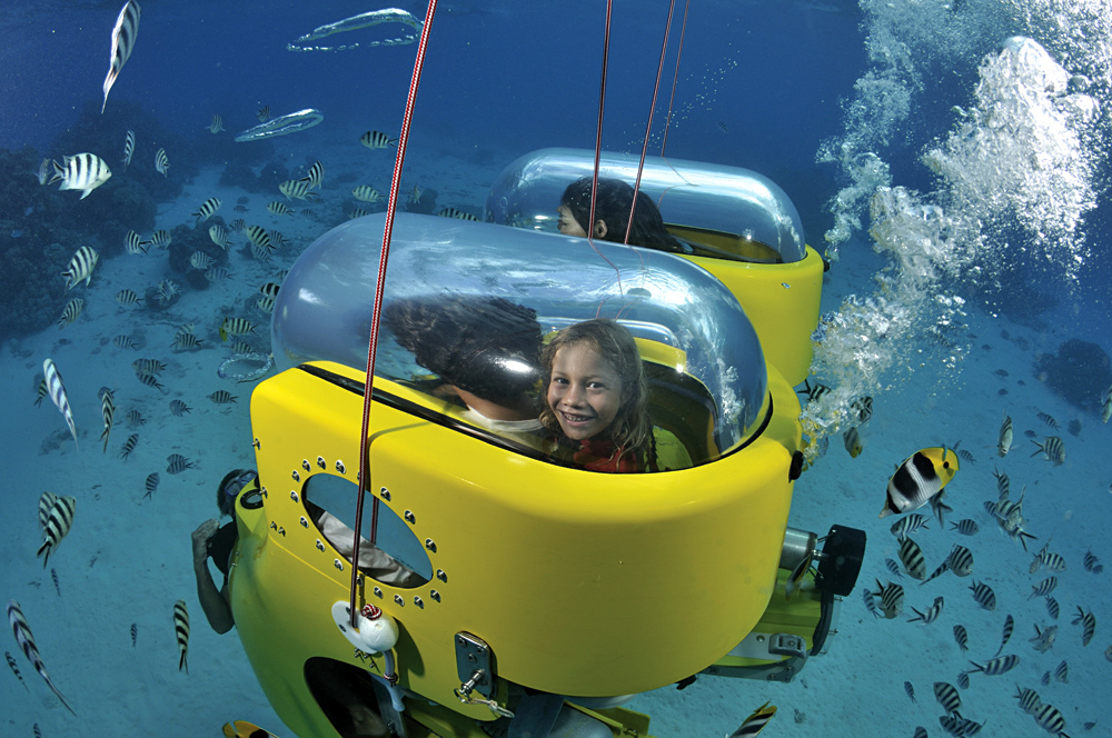 大溪地波拉波拉水下自行车水下自行车新奇体验不需经验也可以畅游海底