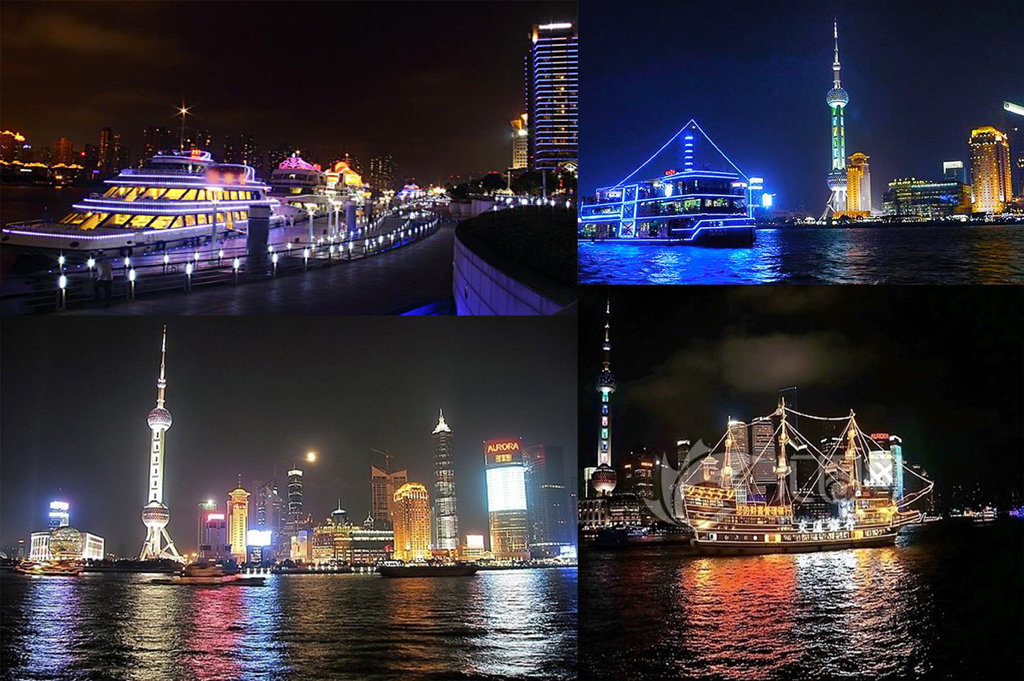 黄浦江豪华夜游船外滩夜游船船长号自助餐水晶公主号自助餐多种游船