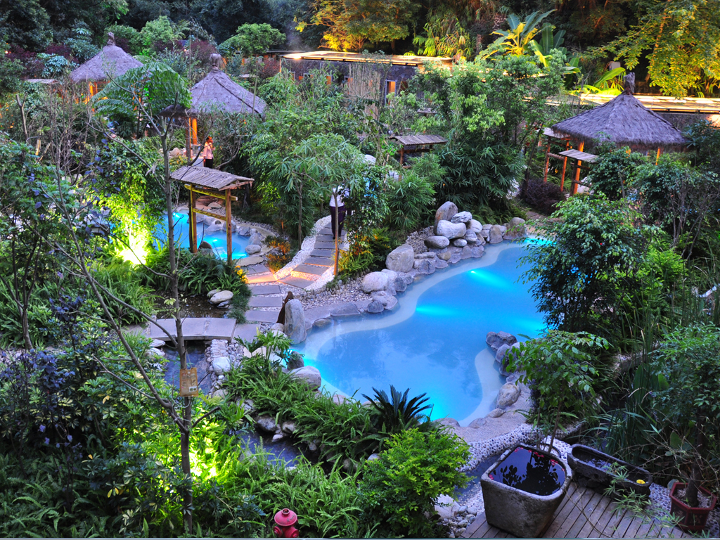 腾冲热海景区门票温泉浴谷温泉泡汤景区电瓶车餐