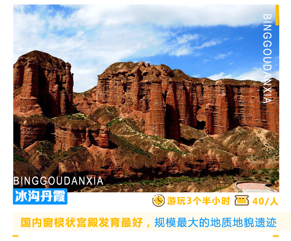 多彩甘肃之张掖七彩丹霞平山湖大峡谷马蹄寺包车2日游包车游