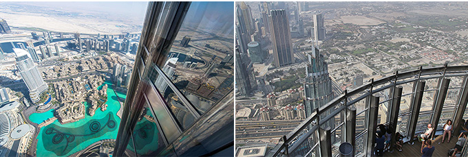 电梯直达124层迪拜塔展望台,鸟瞰迪拜全景.