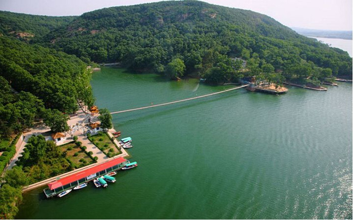 河南平顶山二郎山景区门票水上古栈道音乐喷泉水幕电影