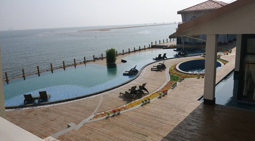 乐亭月坨岛华清月府温泉酒店一晚住宿双人早餐双人晚餐双人月岛门票