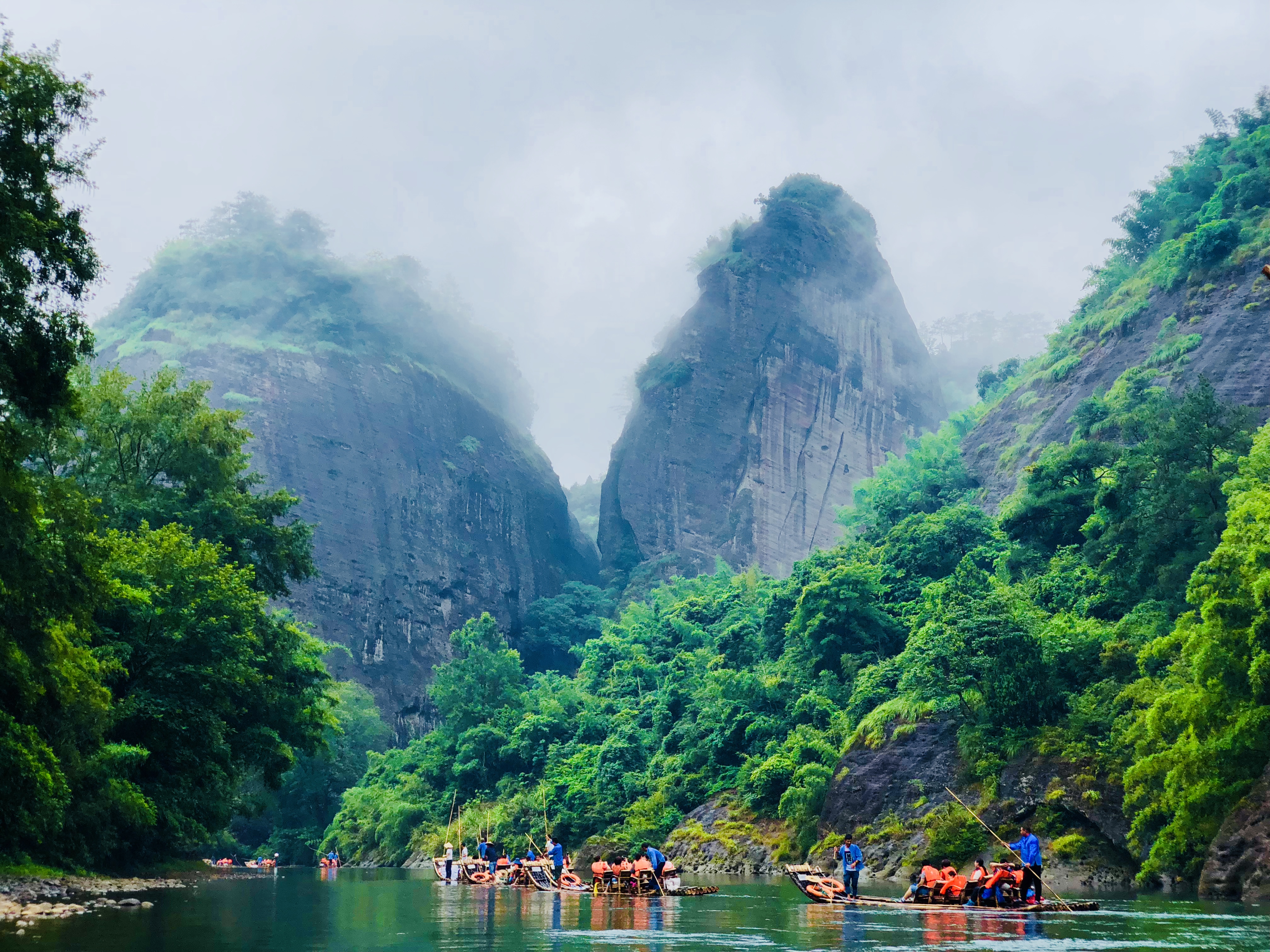 武夷山风景区九曲竹筏漂流观光车套票自助取票便捷入园赠送超级手绘