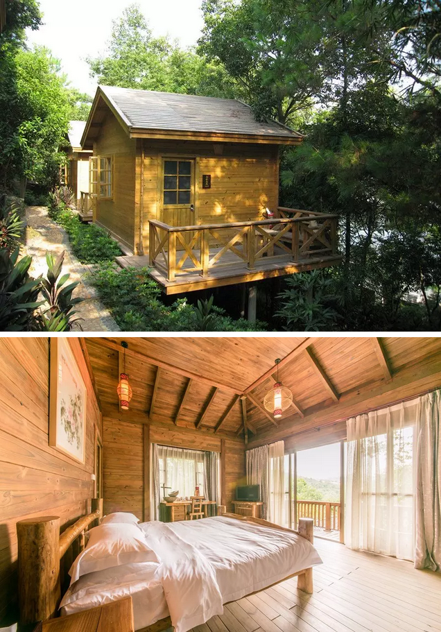 清远佛冈金龟泉独栋鸟巢养生木屋带私家泡池含酒店双人早餐无限次公共