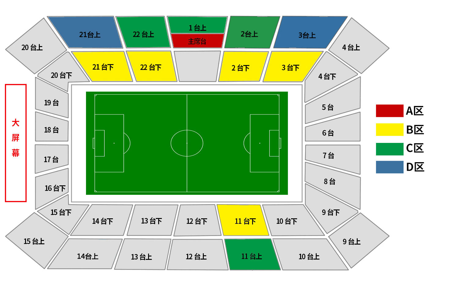 座位信息:地址:中国上海虹口区东江湾路444号虹口足球场是中国首座