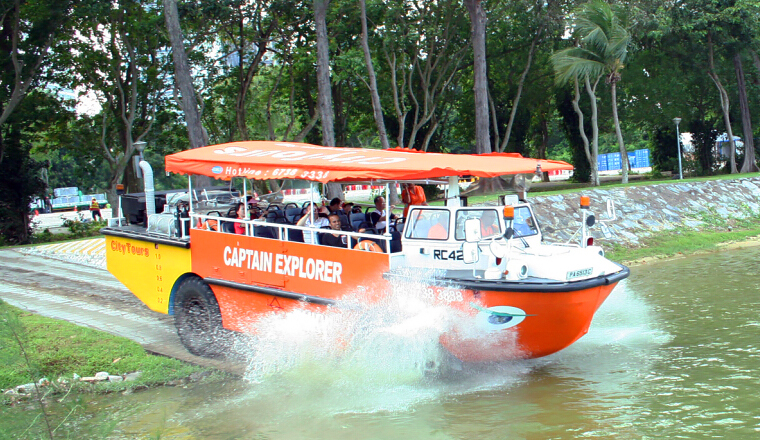 新加坡 水陆两栖鸭子船游览船票(全程专业解说 水陆两栖探险之旅)