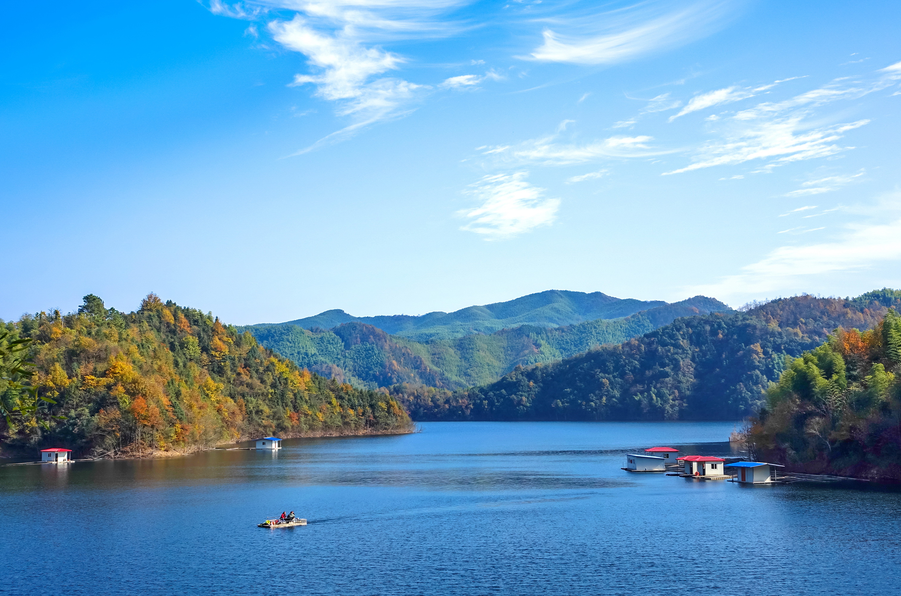 安徽宣城青龙湾亲子房车自驾3日游破风骑行油纸作画双河漂流篝火烧烤