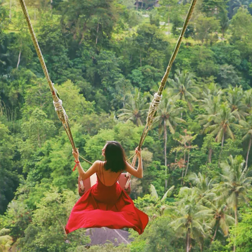 重庆飞巴厘岛6日半自助游(赠送流量卡 网红瀑布 网红乌布秋千鸟巢