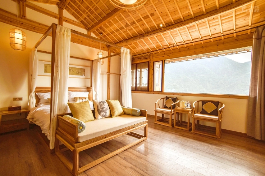 江西婺源篁岭景区篁岭晒秋美宿景区酒店酒店住宿一晚天街食府自助早餐