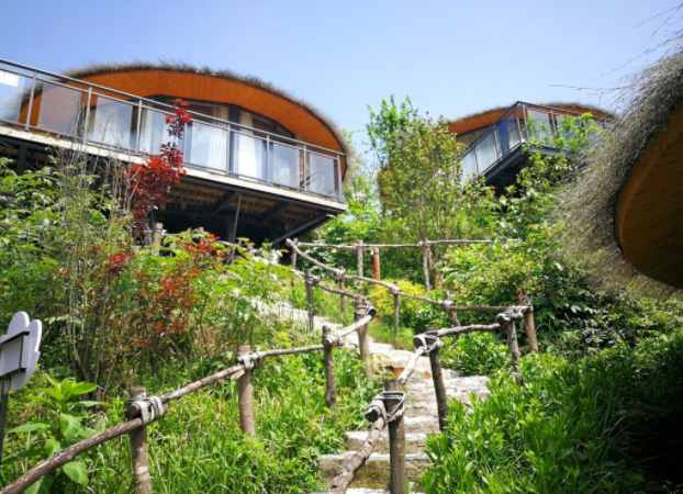 英山四季花海青春驿站太空舱住宿1晚自驾套餐穿越林中花海住网红民宿