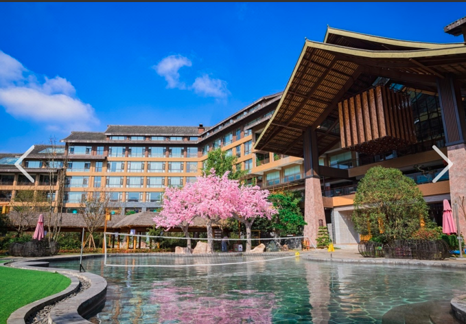 峨眉山御泉湾温泉酒店b座倚泉居间标准间1间1晚或a座御泉湾标准间1间1