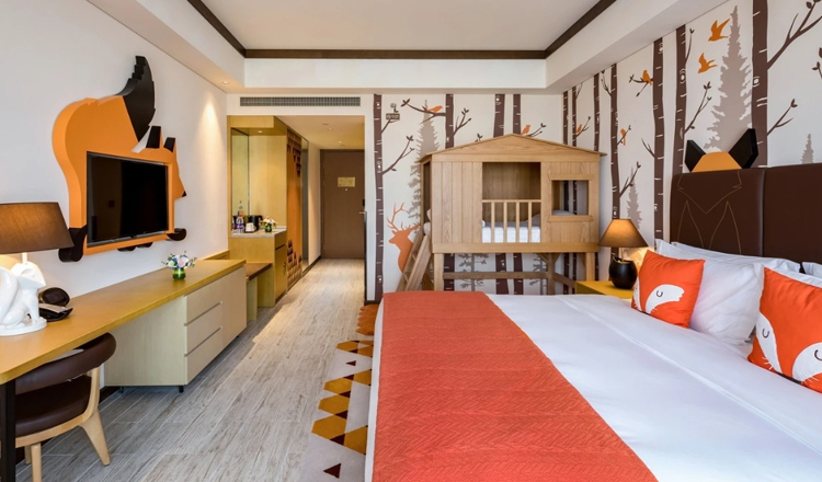 郑州银基冰雪酒店2天1晚高级房大床房北极熊房火狐豪华家庭房可选动物