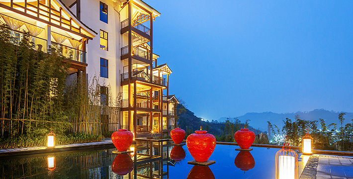 重庆北碚心景温泉酒店1晚住宿旅居周一到周四赠送2张温泉票依缙云山
