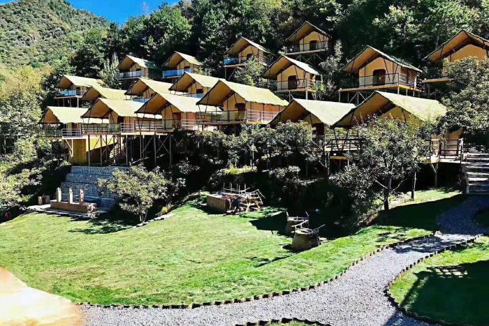 北京密云山里寒舍星空帐篷酒店1晚营养中式早餐美味中式晚餐户外儿童