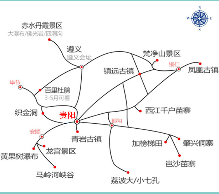 贵阳出发黔东南黄果树西江苗寨镇远梵净山肇兴侗寨堂安梯田荔波小七孔