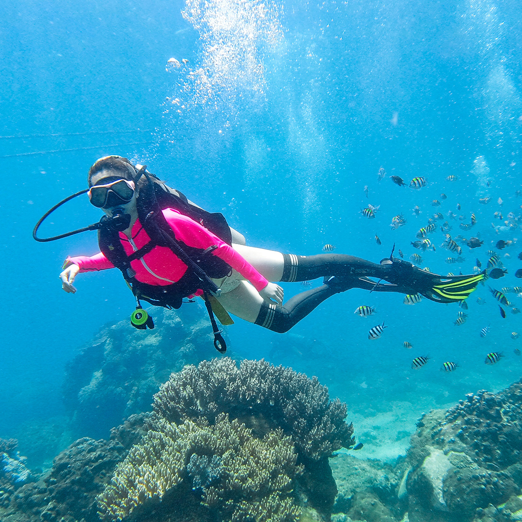赠潜水拍照三亚亚龙湾爱琴海padi潜水摩托艇一价包套餐户外一日游