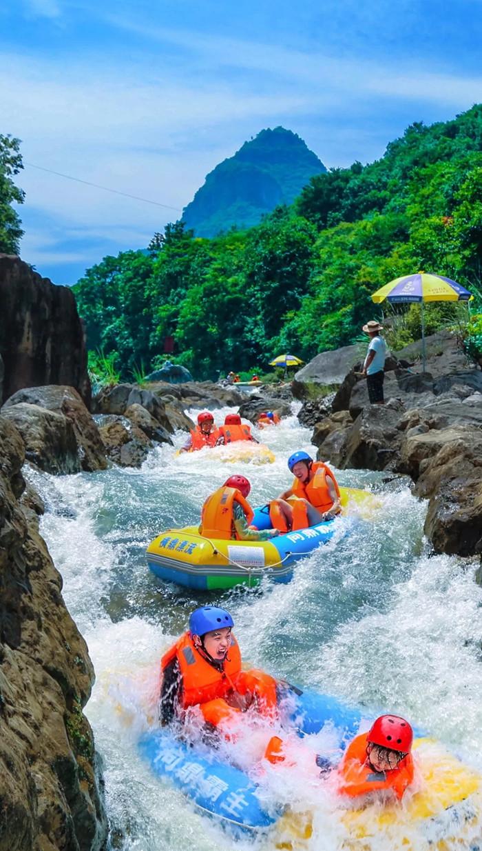 湖北宜昌远安横鼎漂流自驾门票含漂流艇救生衣安全头盔船桨