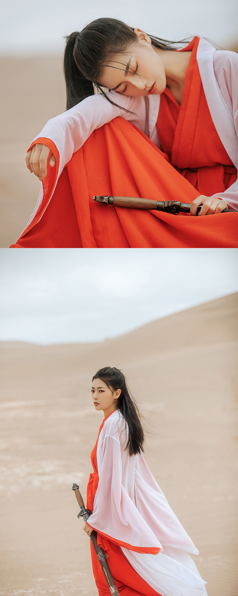 敦煌旅拍·鸣沙山月牙泉摄影·飞天古装汉服·沙漠野奢腹地拍摄