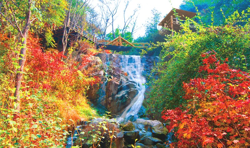 济南门票九如山风景区门票云蒸霞蔚深壑幽谷瀑布飞练银雪倾泻