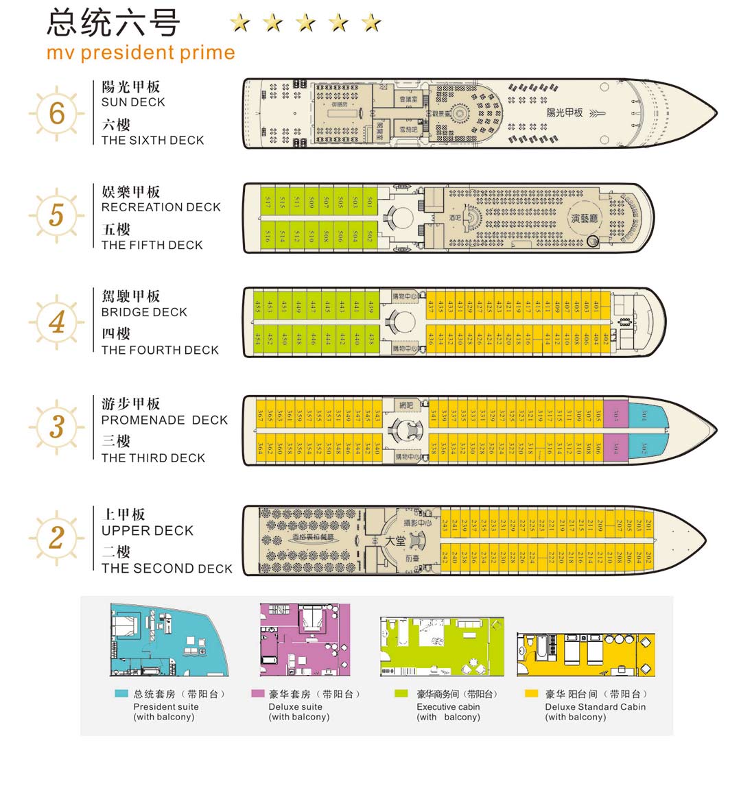 多航期总统六号重庆宜昌4天3晚超五星豪华游轮长江