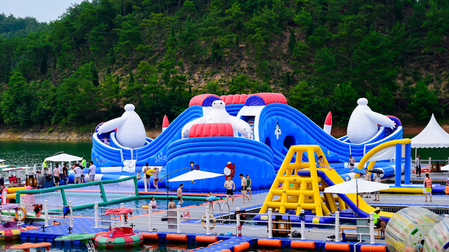 千岛湖进贤湾水上乐园,逍遥时光,激情探险